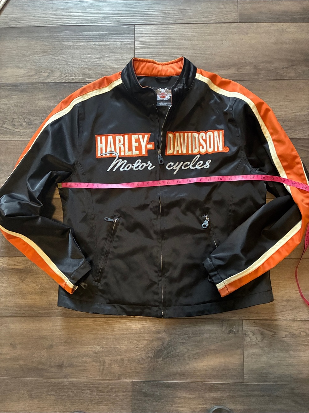 Harley-Davidson Black, Orange & Cream Racing Stripe Jacket